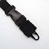 Тактичний одноточковий ремінь з банджі і металевим кріпленням чорний, фото 6
