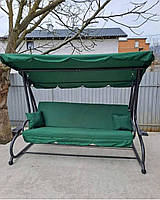 Гойдалка садова King Garden Plus 3-місна Green + 2 подушки