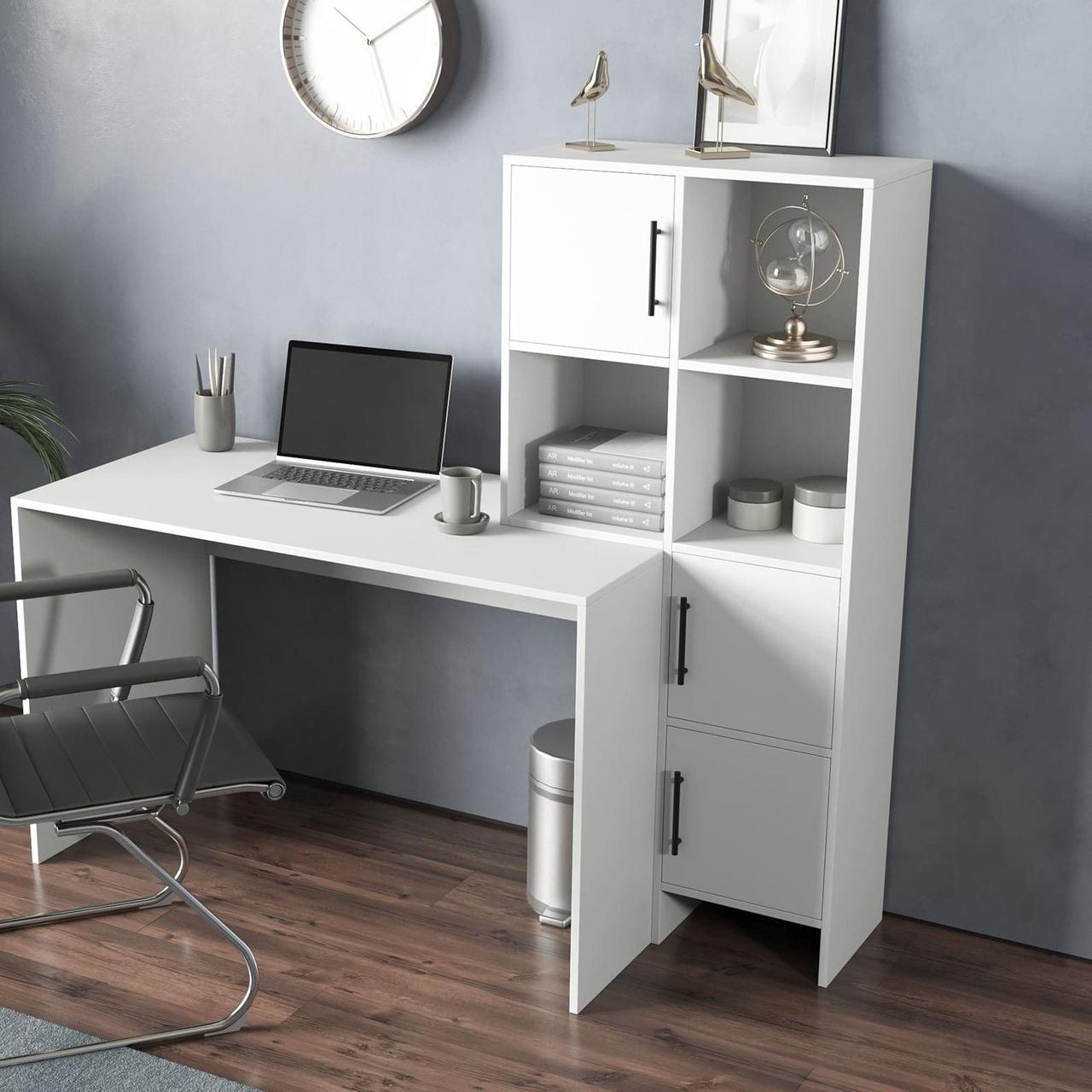 Письмовий стіл дП із 6 полицями для зберігання речей Практичний комп'ютерний стіл для школяра, фото 1