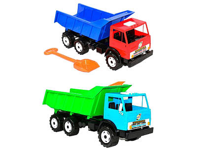 Іграшковий камаз із відкидним кузовом гумовими колесами Дитяча вантажівка машина із пластику з місткою кабіною