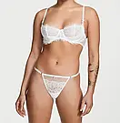 Трусики Victoria's Secret Victoria's Secret Lace V-String Panty Мереживні cтрінги, Білі М, фото 3