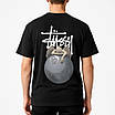 Чоловіча футболка Stussy чорна з принтом – вільна посадка, streetwear стиль, фото 4
