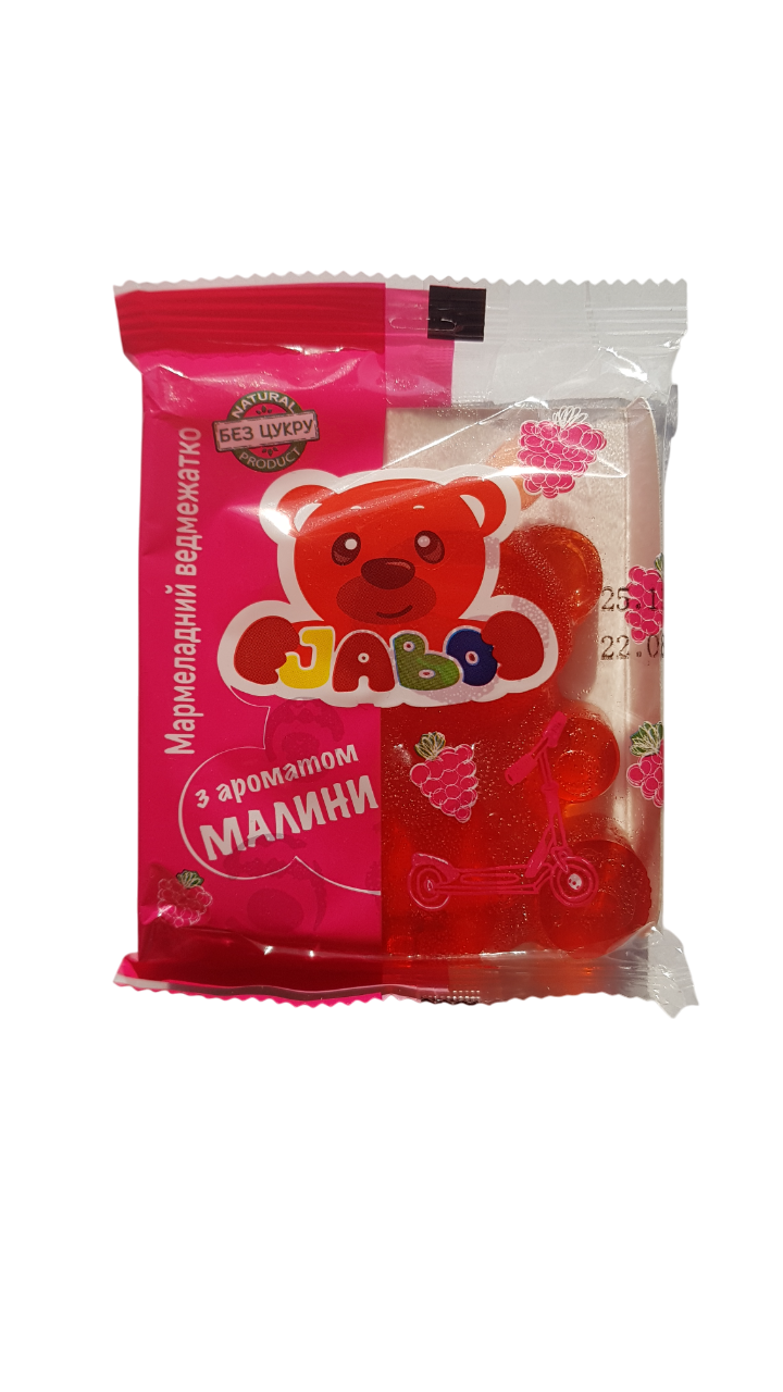 Мармелад без цукру Jabo Ведмедик зі смаком малини 90 г