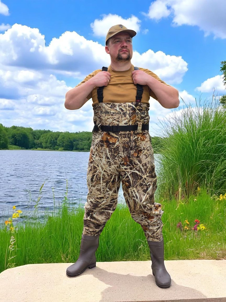 Камуфльований комбінезон Carp Zoom Camou Waders, фірмовий забродний костюм для риболовлі, фото 1