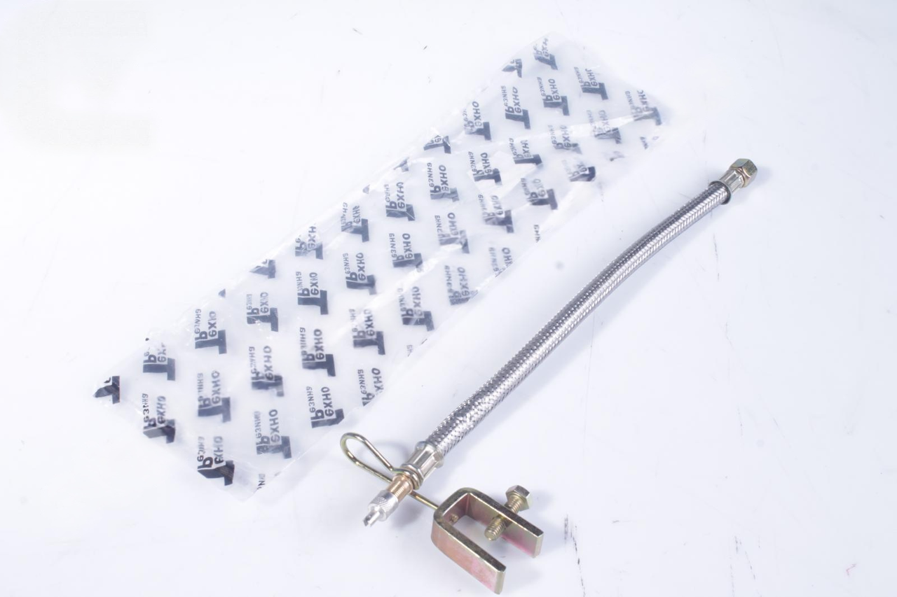 Подовжувач вентиля підкачування колеса Газель,ГАЗ,ЗИЛ L=30см у зборі (гума в обплетенні, з кронштейном) (