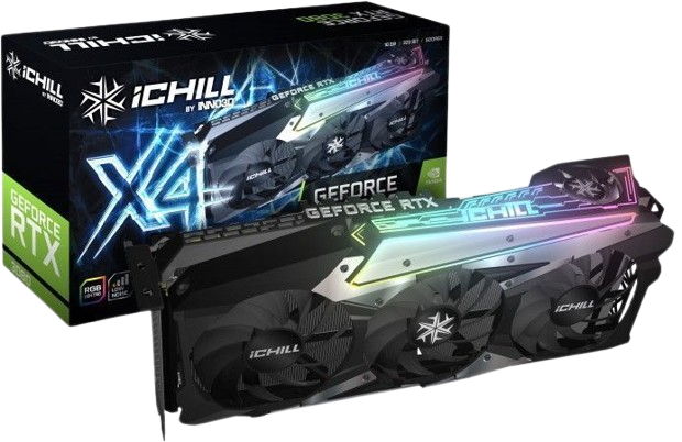 Відеокарта GeForce RTX 3080 10GB Inno3D iChill X4 (C30804-106XX-1810VA36H) Б/В