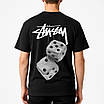Чоловіча футболка Stussy чорна з принтом кубиків – вільний крій, вуличний стиль, фото 4