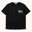 Чоловіча футболка Stussy чорна з принтом кубиків – вільний крій, вуличний стиль, фото 7