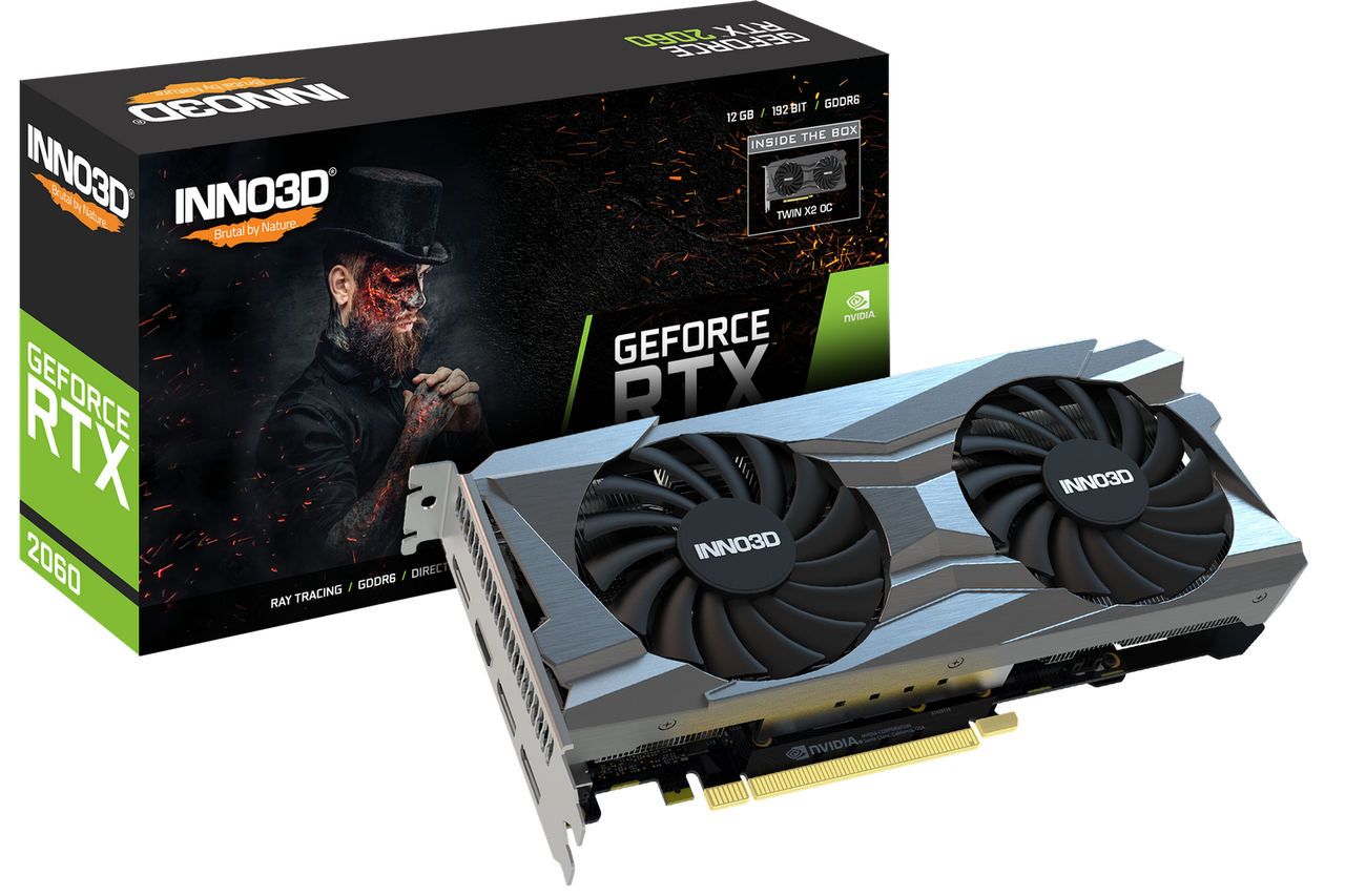 Відеокарта GeForce RTX 2060 12GB Inno3D Twin X2 OC (N20602-12D6X-1713VA32R) Б/В