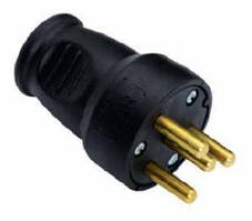 Виделка каучук 3Р+РЕ 25А IP44, FAR трифазна, електрична каучукова вилка силова F101