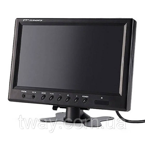 Монітор для камери заднього огляду + рамка в підголівник чорний, фото 1