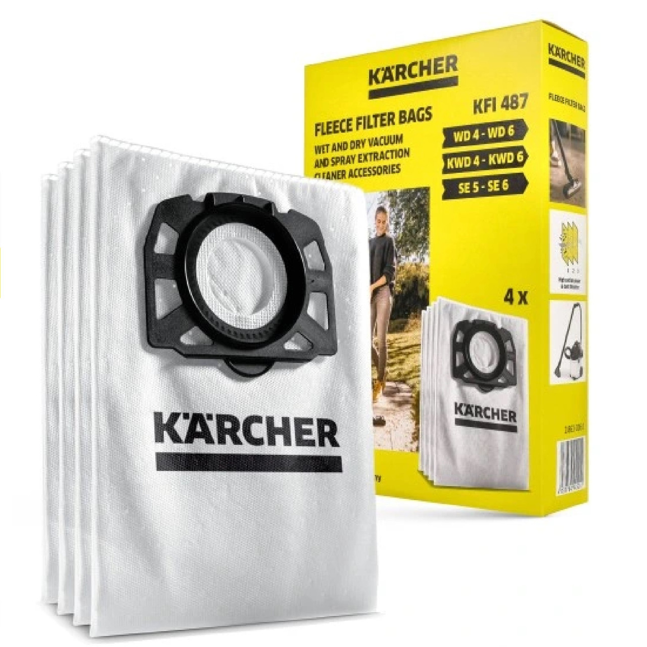 Мішки Karcher KFI 487 для пилососа Karcher MV - WD 4/5/6 , WD 4.200, WD 5.400, фото 1