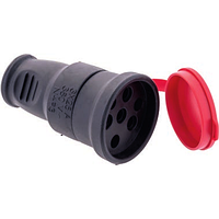 Штепсельний роз'єм 3Р+РЕ 25А IP44 трифазний, FAR каучук-громад, каучукова розетка силова