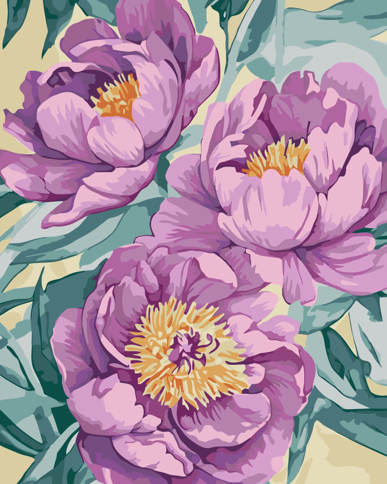 Картина за номерами 40х50 см. Лілові квітки AC13161, фото 1