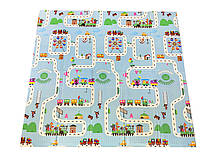 Дитячий складний килимок двостороннійВедмідь з совою01/Потяг06   200х180х1см +сумка, фото 5