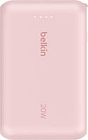 Акумулятор портативний літій-іонний Power Bank Belkin 10000мА·год, 20Вт, з інтегрованим кабелем USB-C, рожевий