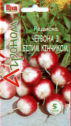 Насіння Редис Червоний із білим кінчиком 5 грамів Riva                 