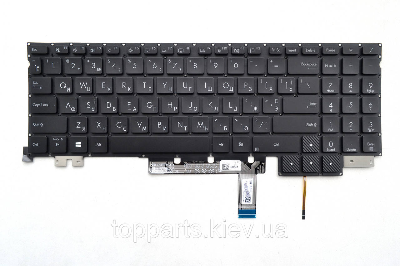 Клавіатура для ноутбуків Asus ProArt Studiobook 16 H5600, W5600, H7600, W7600, H7604 чорна без рамки, з підсвіткою UA/RU/US