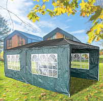Альтанка Birchtree 3x6 м водонепроникна зі знімними стінками – захист від сонця та дощу,Green
