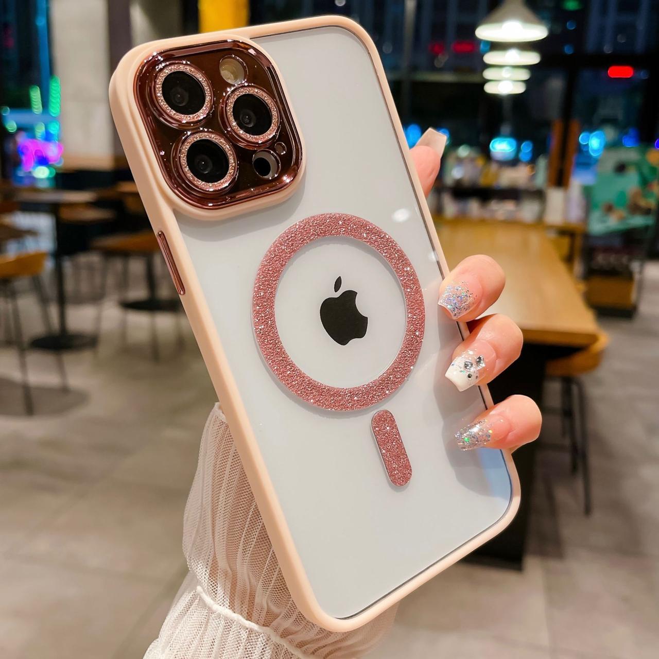 Чохол на телефон прозорий пудровий iPhone 15