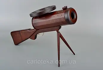 Мінібар "Кулемет" дерев'яний подарунковий 6 чарок з нержавіючої сталі