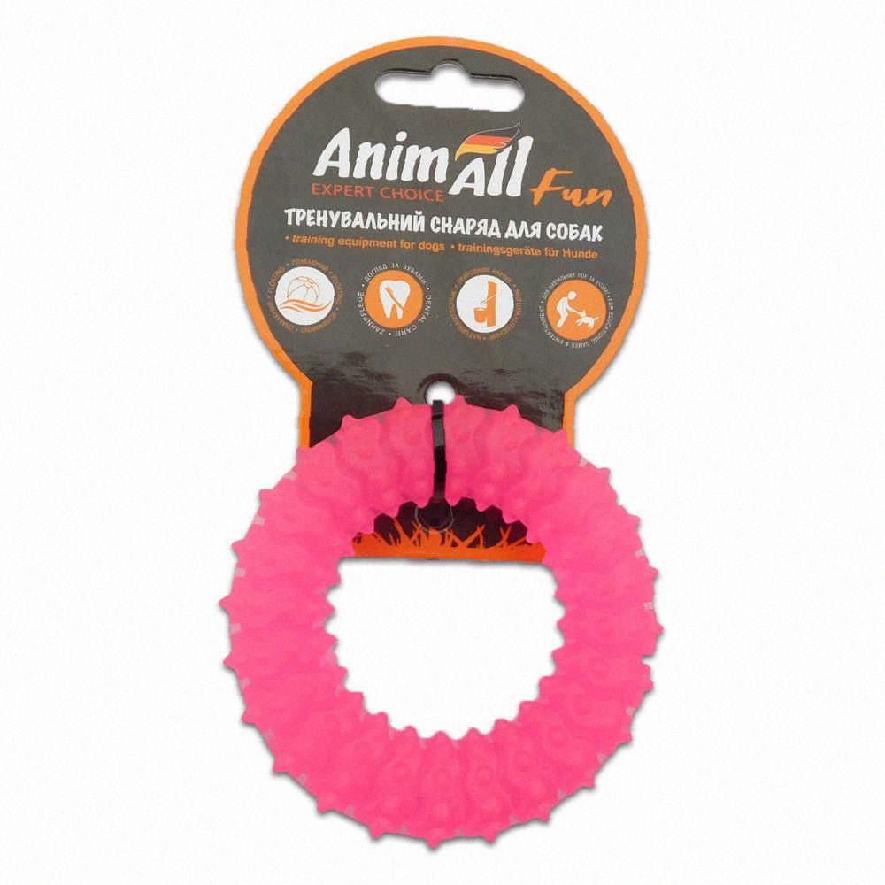 Іграшка AnimAll Fun кільце з шипами, коралове, 9 см, оригінал