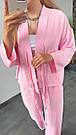 Костюм жіночий ВЕСНА-ЛІТО ЖАТКА 2-ка СОРОЧКА +ШТАНИ РОЖЕВИЙ 768, фото 3