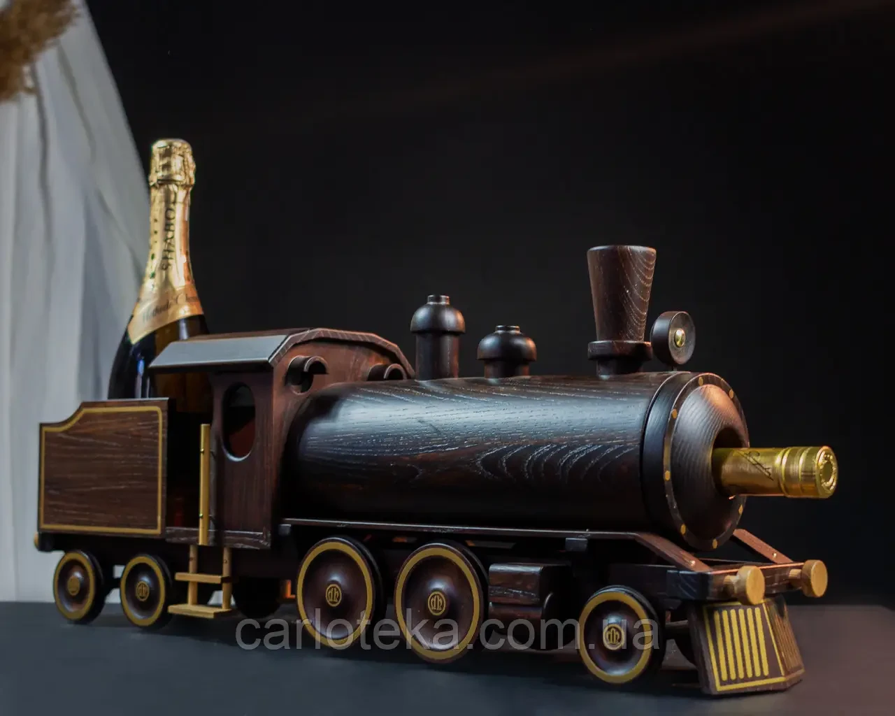 Подарунковий мінібар "Паровоз" дерево, ручна робота, фото 1