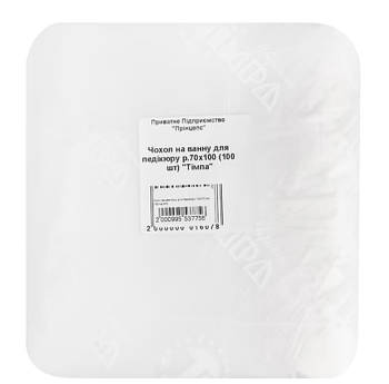Чохол для педикюрної ванночки з поліетилену з однією резинкою Тімпа розмір 70х100см 100 шт прозорий
