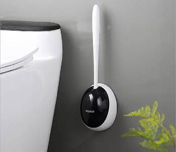 Йоржик із силіконовою щіткою настінний для унітаза Ecoco Чорний