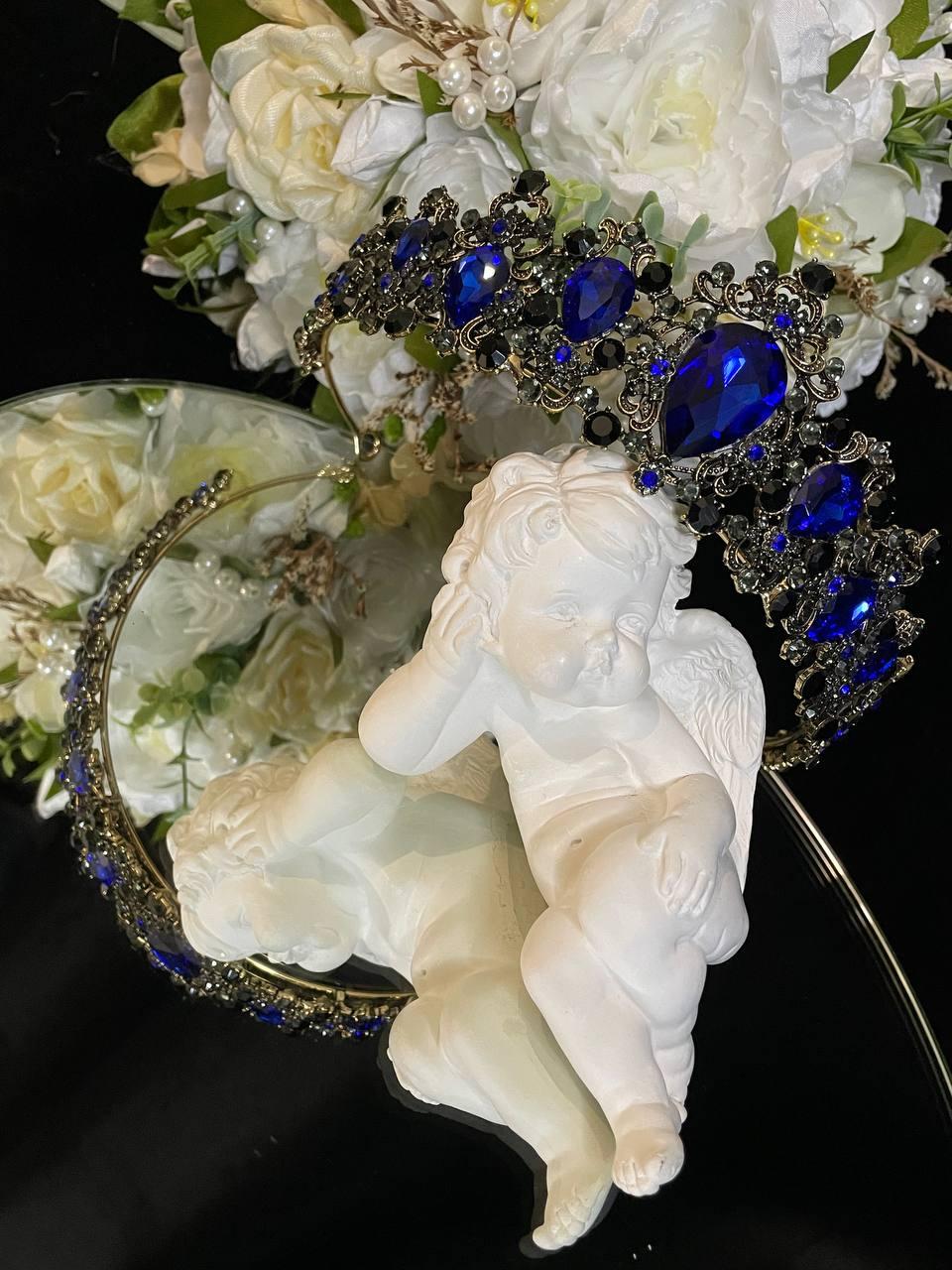 Діадема з чорно-синім камінням Swarovski