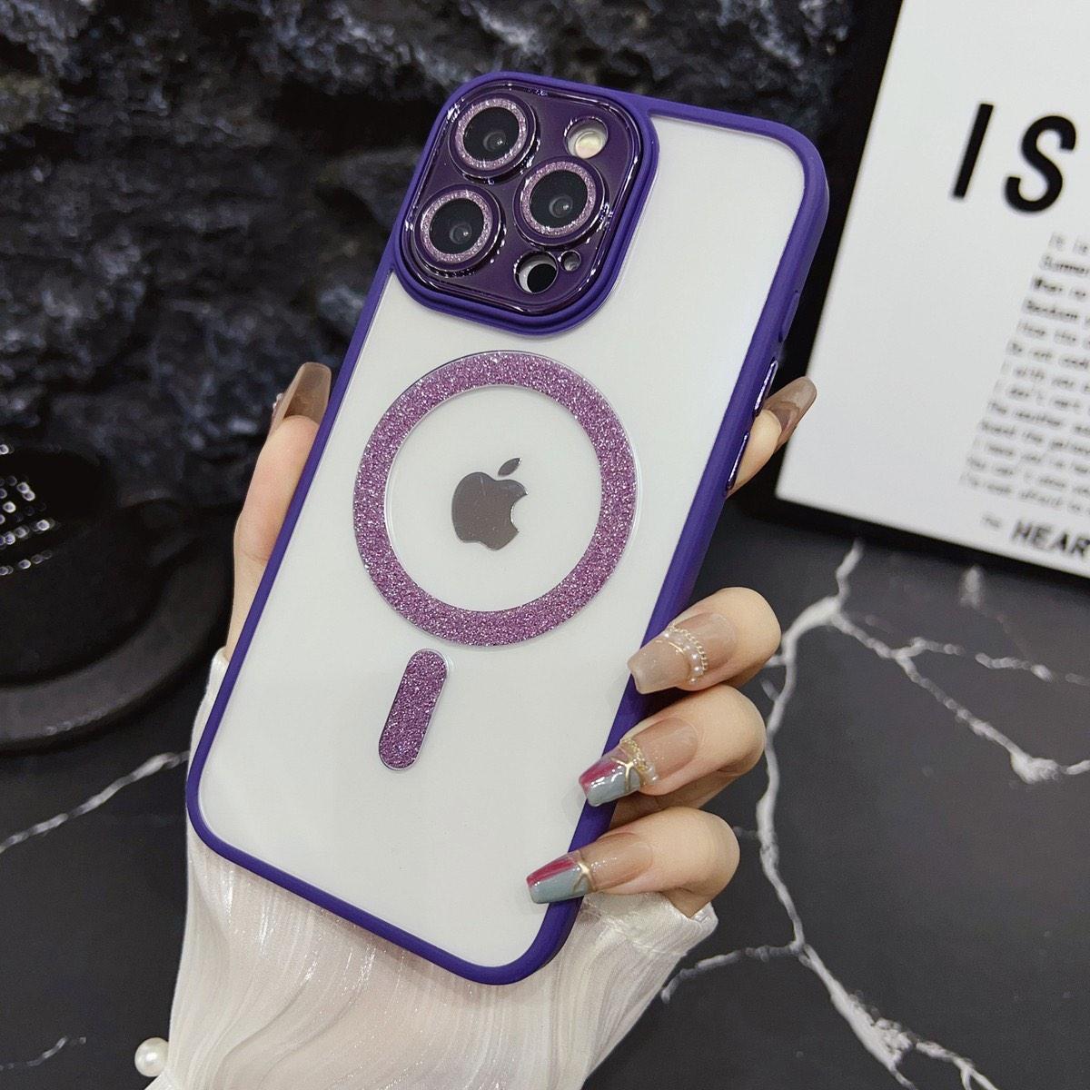 Чохол на телефон прозорий фіолетовий iPhone 12