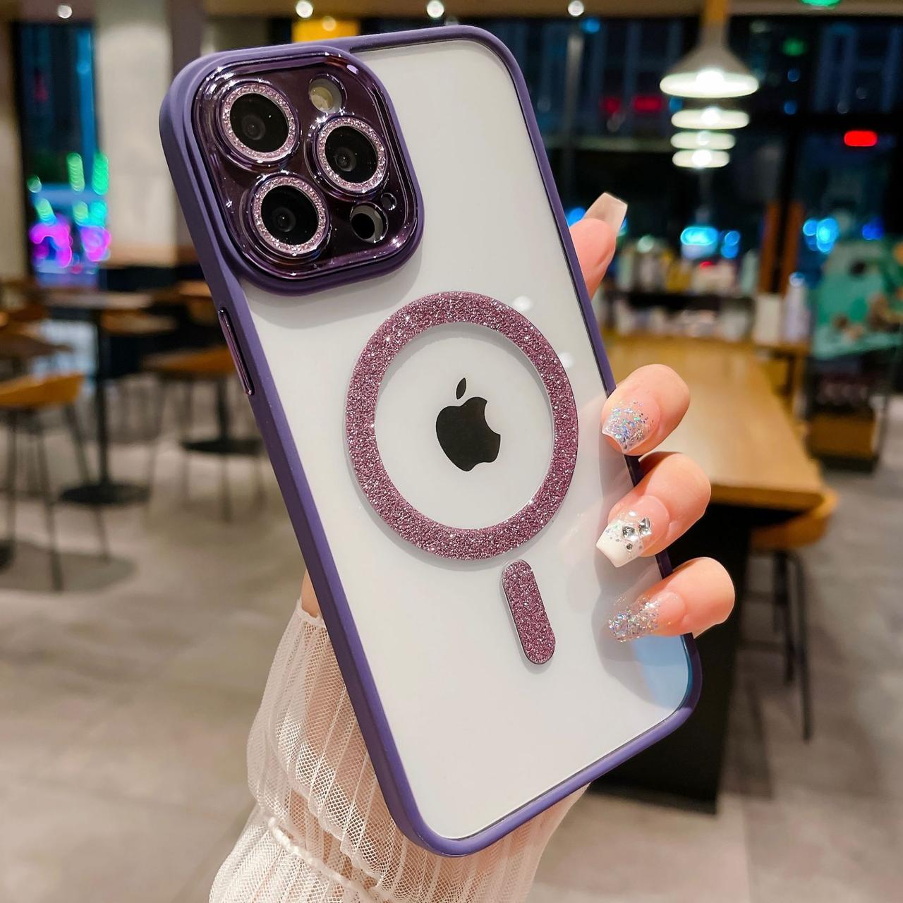 Чохол на телефон прозорий фіолетовий iPhone 14