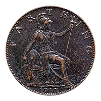 Велика Британія 1 фартінг, 1910