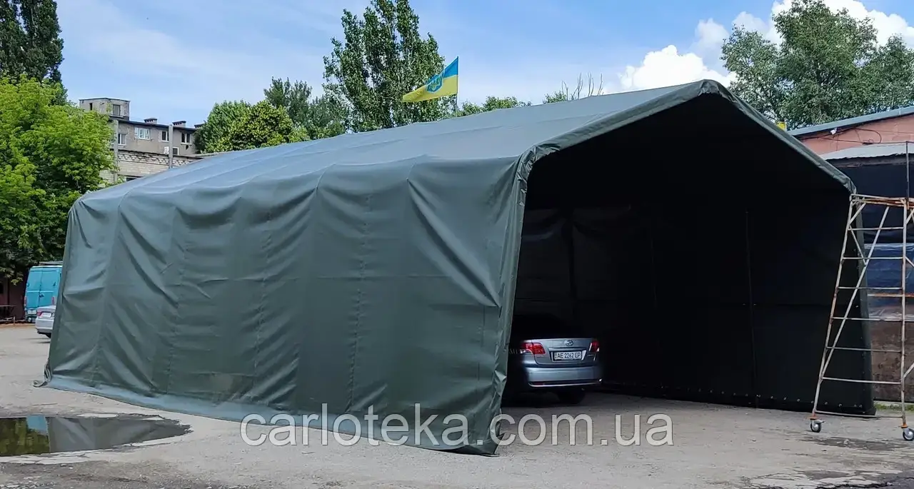 Арочний намет 7×12×4,3 м з ПВХ — мобільний ангар, склад, теплиця, укриття