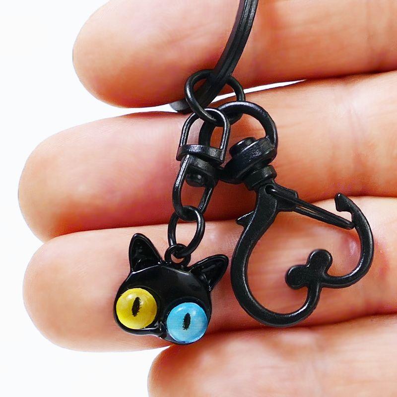 Брелок для ключів Black Cat Жовто-Блакитні Очі (01425)