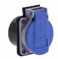 Розетка внутрішня із заглушкою 2Р+РЕ 16А IP44 FAR, каучук гніздо, електрична каучукова розетка F173K