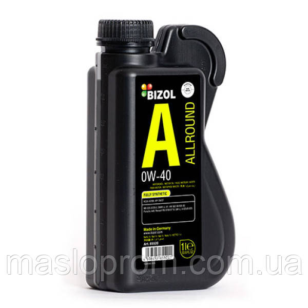 Синтетична моторна олива — BIZOL Allround 0W-40 1 л.
