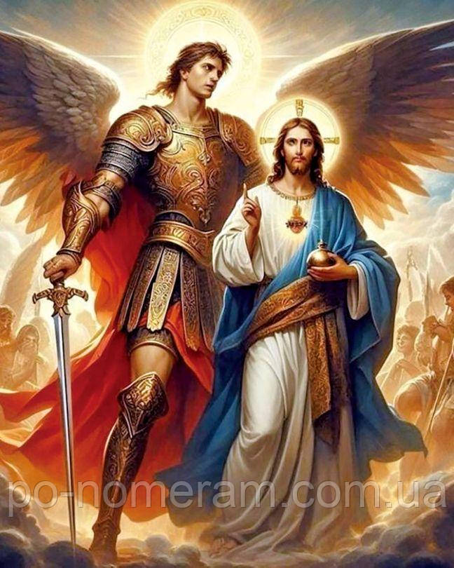 Алмазна живопис НікіТошка Архангел з Ісусом (NT060) 40 х 50 см (На підрамнику), фото 1