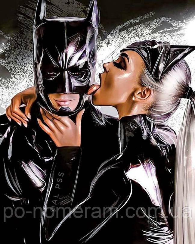 Набір алмазної вишивки НікіТошка Бетмен з дружиною кішкою (NT061) 40 х 50 см (На підрамнику), фото 1