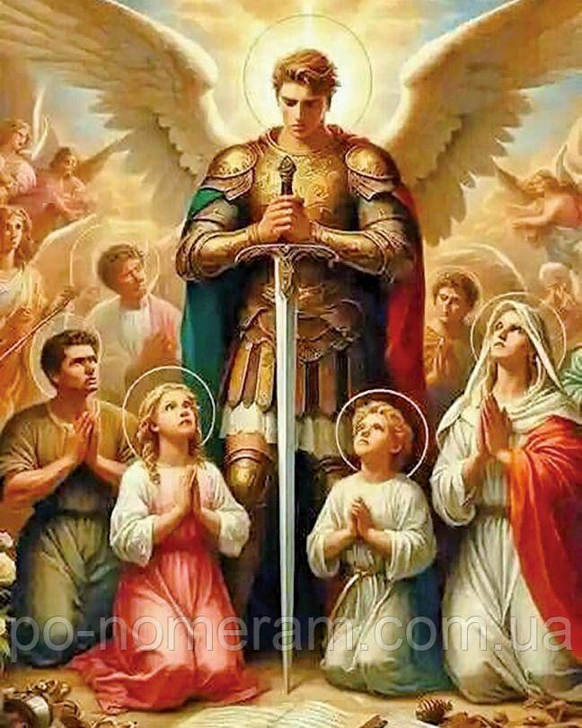 Алмазна мозаїка НікіТошка Архангел з людьми (NT063) 40 х 50 см (На підрамнику), фото 1
