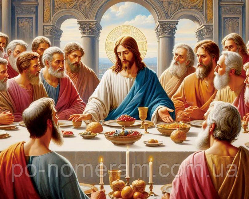 Картина алмазами НікіТошка Ісус з людьми (NT067) 40 х 50 см (На підрамнику), фото 1