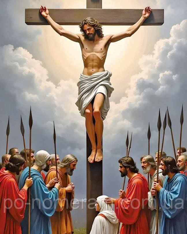 Алмазна живопис НікіТошка Ісус на хресті (NT071) 40 х 50 см (На підрамнику), фото 1