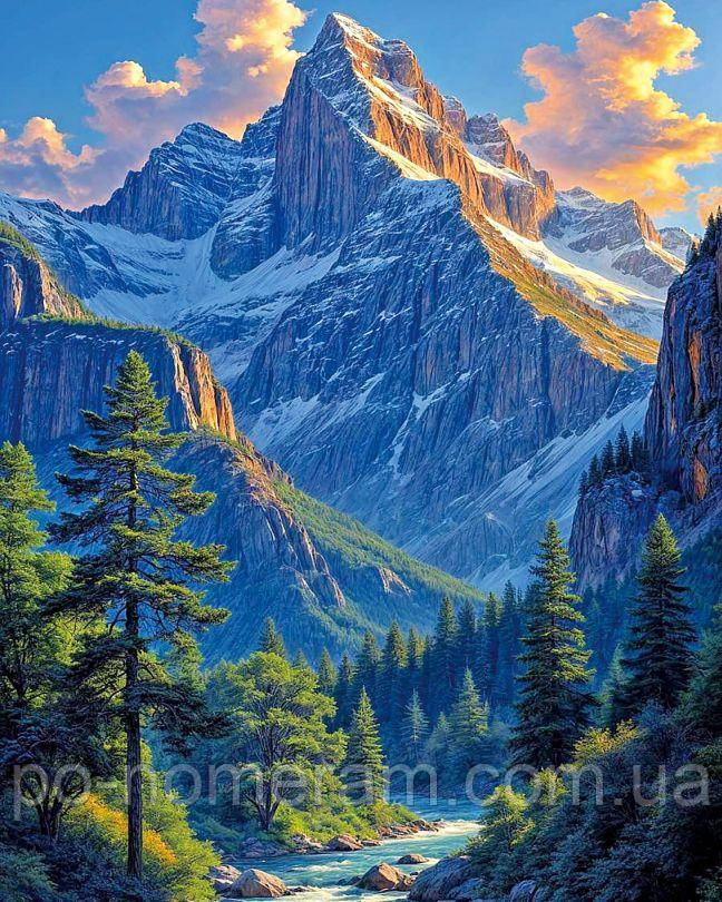 Набір алмазної вишивки НікіТошка Вид на гори (NT073) 40 х 50 см (На підрамнику), фото 1