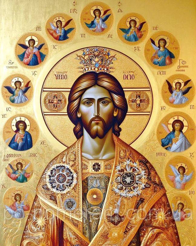 Алмазна живопис НікіТошка Ікона з Ісусом (NT094) 40 х 50 см (На підрамнику), фото 1