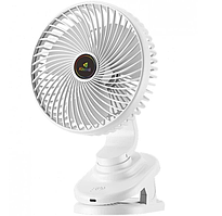 Вентилятор на прищіпці акумуляторний Kisonli F104 1200mAh, білий