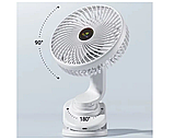 Вентилятор на прищіпці акумуляторний Kisonli F104 1200mAh, білий, фото 4