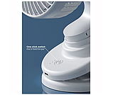 Вентилятор на прищіпці акумуляторний Kisonli F104 1200mAh, білий, фото 3