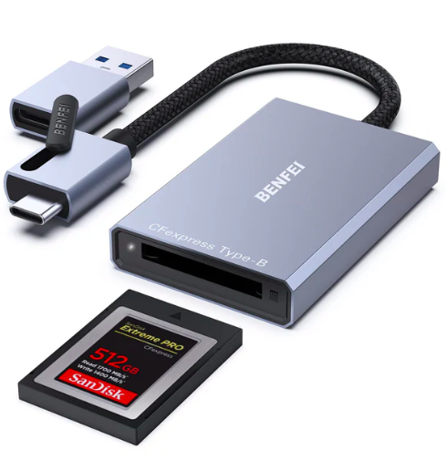 Картридер BENFEI CFexpress Type B з USB 3.2 (Gen 2) 10 Гбіт/с, USB-C та USB-A 2-в-1 Type B CFexpress адаптер