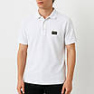 Чоловіча футболка поло BOSS білого кольору з фірмовим вишитим патчем — тканина лакоста преміум якості., фото 4